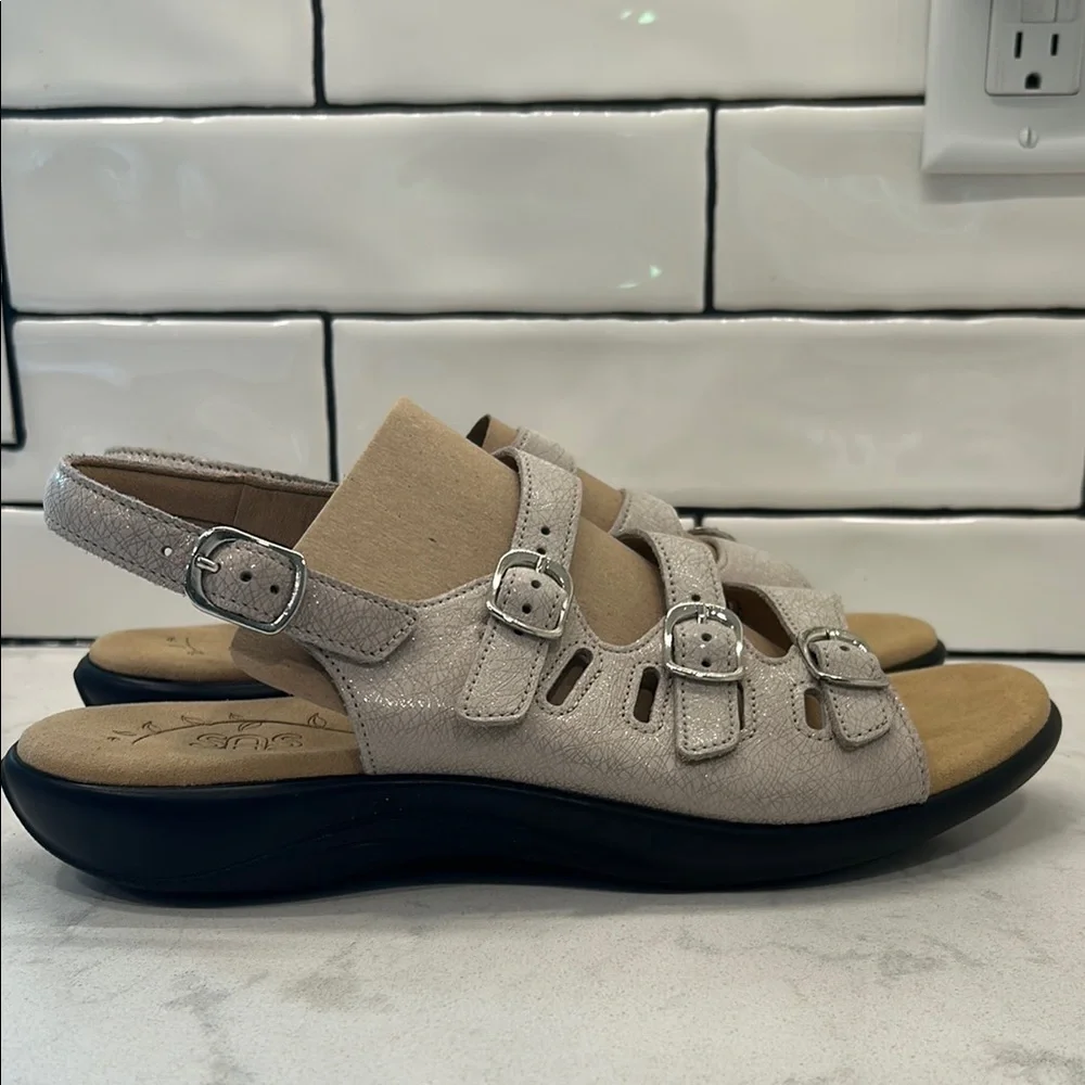SAS Mystic Web Linen‎ Women's Leather Cream Sandals Tripad Comfort 11N